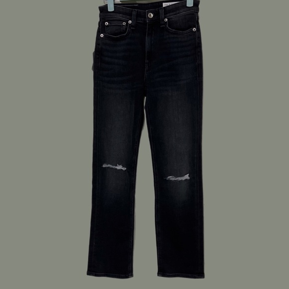 NWT $225 rag & bone | Nina | High Rise Cigarette | Button-fly Jeans in Grafton - Picture 4 of 16